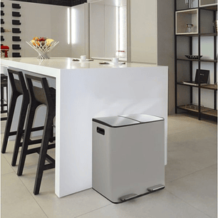 Basurero 30L Doble Acero Inoxidable