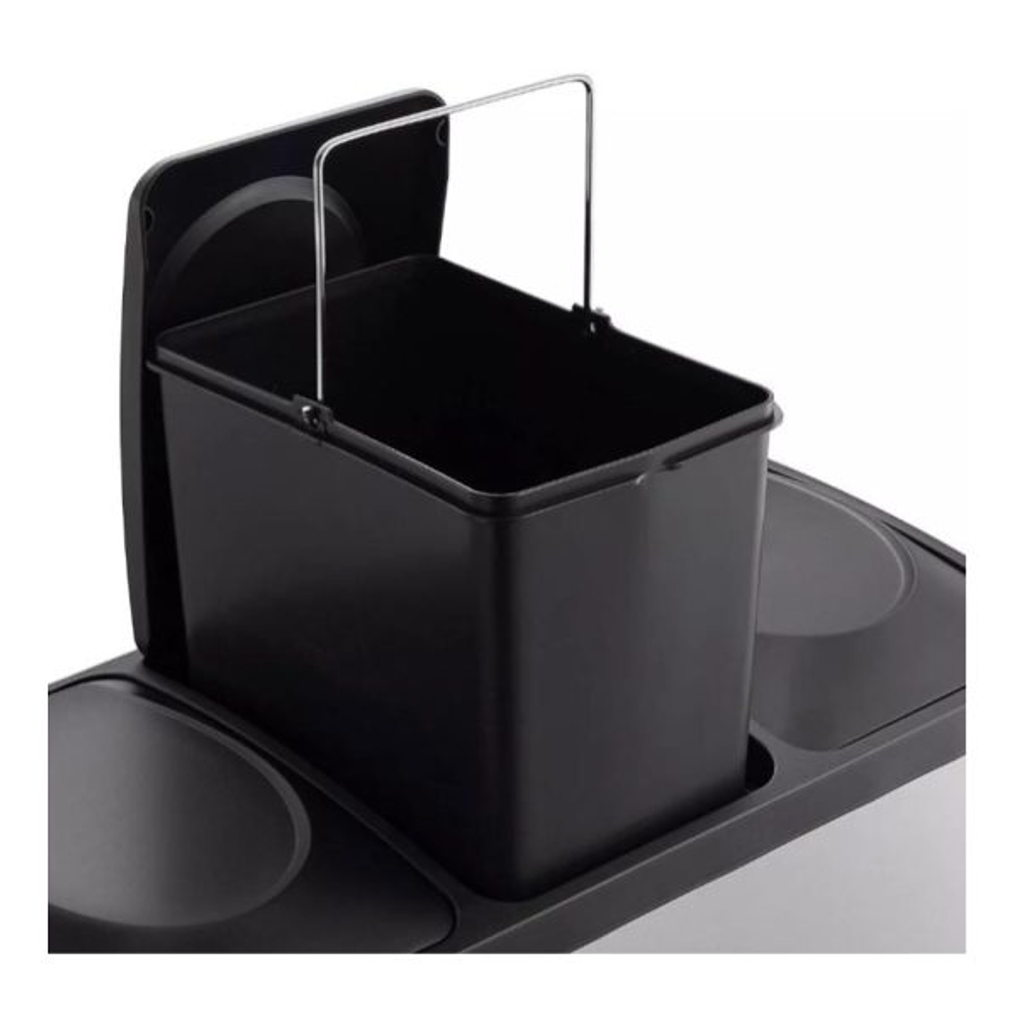 Basurero 24L Metalico Triple Acero Inoxidable 4