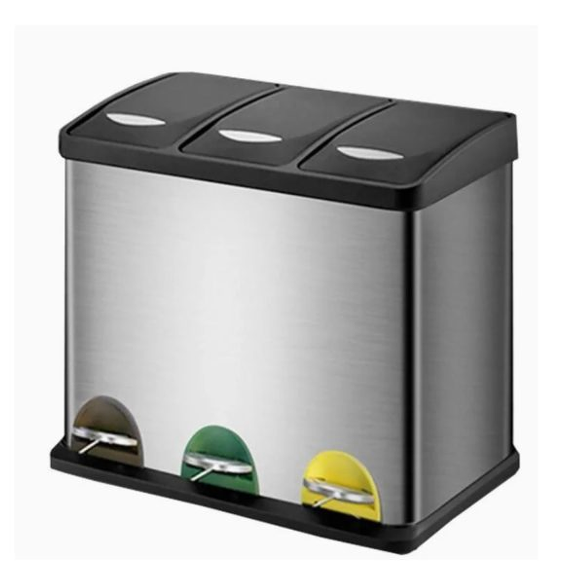 Basurero 24L Metalico Triple Acero Inoxidable 1