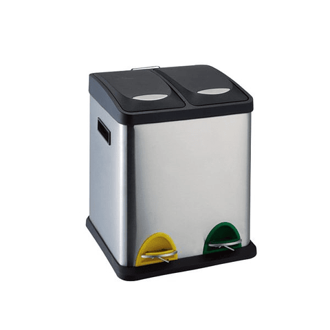Basurero 16L Metalico Doble Acero Inoxidable