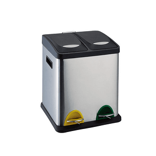 Basurero 16L Metalico Doble Acero Inoxidable