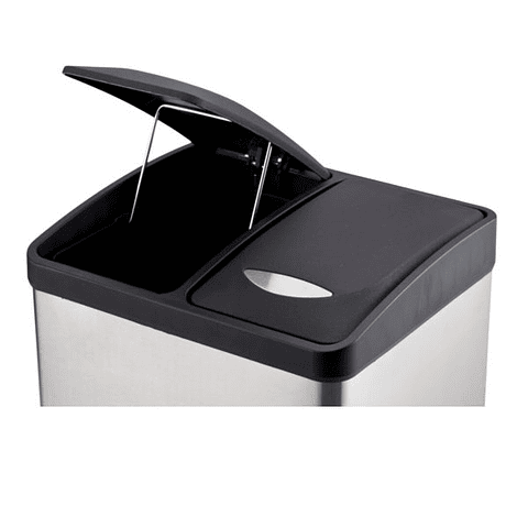Basurero 16L Metalico Doble Acero Inoxidable