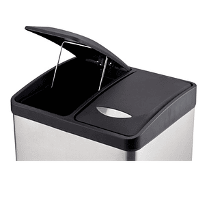 Basurero 16L Metalico Doble Acero Inoxidable