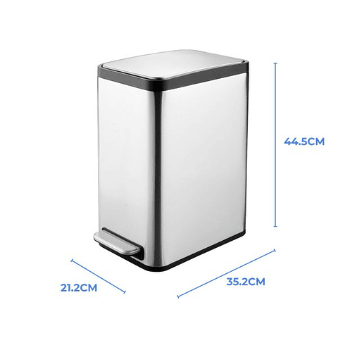 Basurero 15L Metalico Acero Inoxidable 1 Pedal