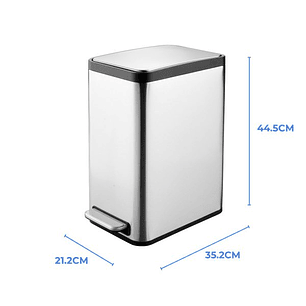 Basurero 15L Metalico Acero Inoxidable 1 Pedal