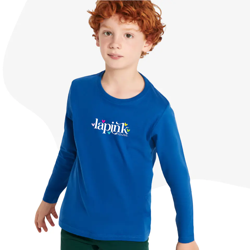 Polera Manga Larga Unisex Niño Personalizada Logotipo 2