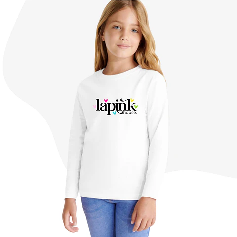 Polera Manga Larga Unisex Niño Personalizada Logotipo
