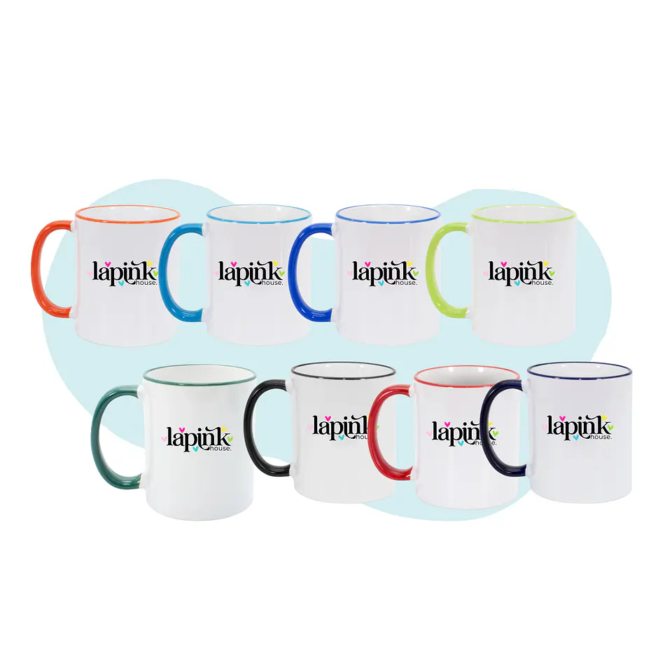 Tazon Mug Personalizado 11 oz Mango y Borde Color 2