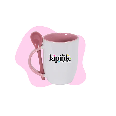 Tazon Mug Personalizado 11 oz Mango Interior Color Cuchara