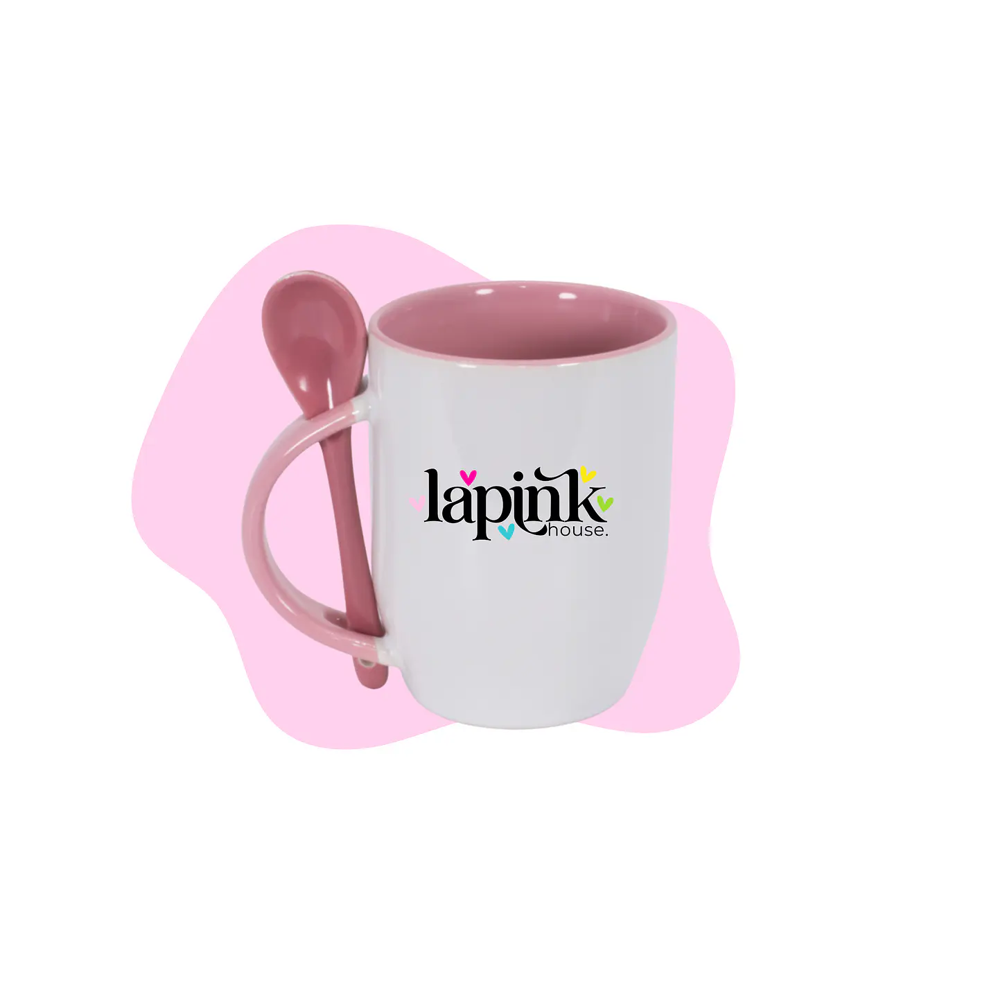 Tazon Mug Personalizado 11 oz Mango Interior Color Cuchara 1