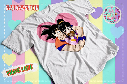 Polera San Valentin Dia del Amor y la Amistad Dragon Ball