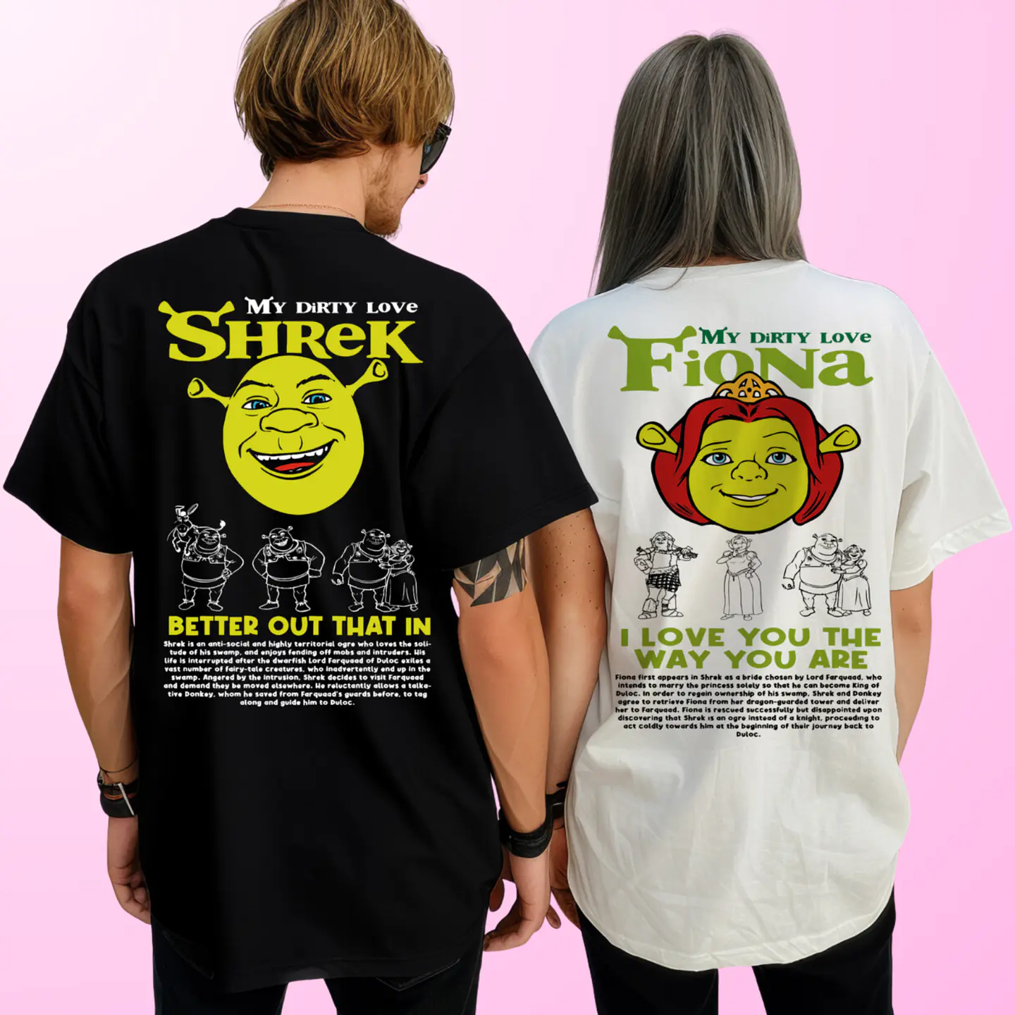 Polera Pareja San Valentín Amor y Amistad Shrek y Fiona 1