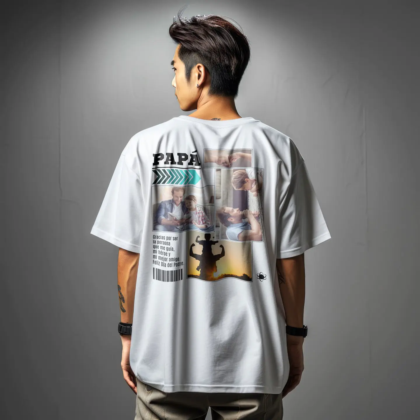 Polera Día del Padre Collage Fotos Personalizada  6