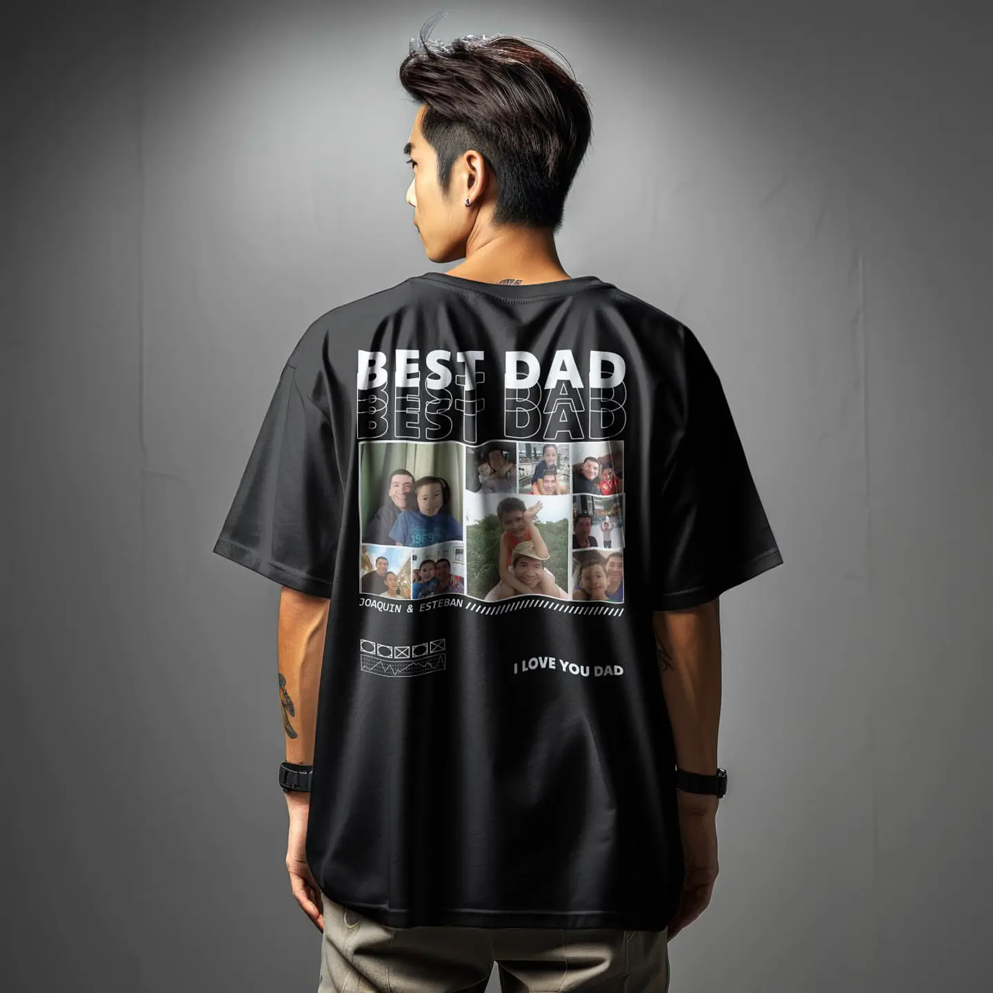 Polera Día del Padre Collage Fotos Personalizada  9