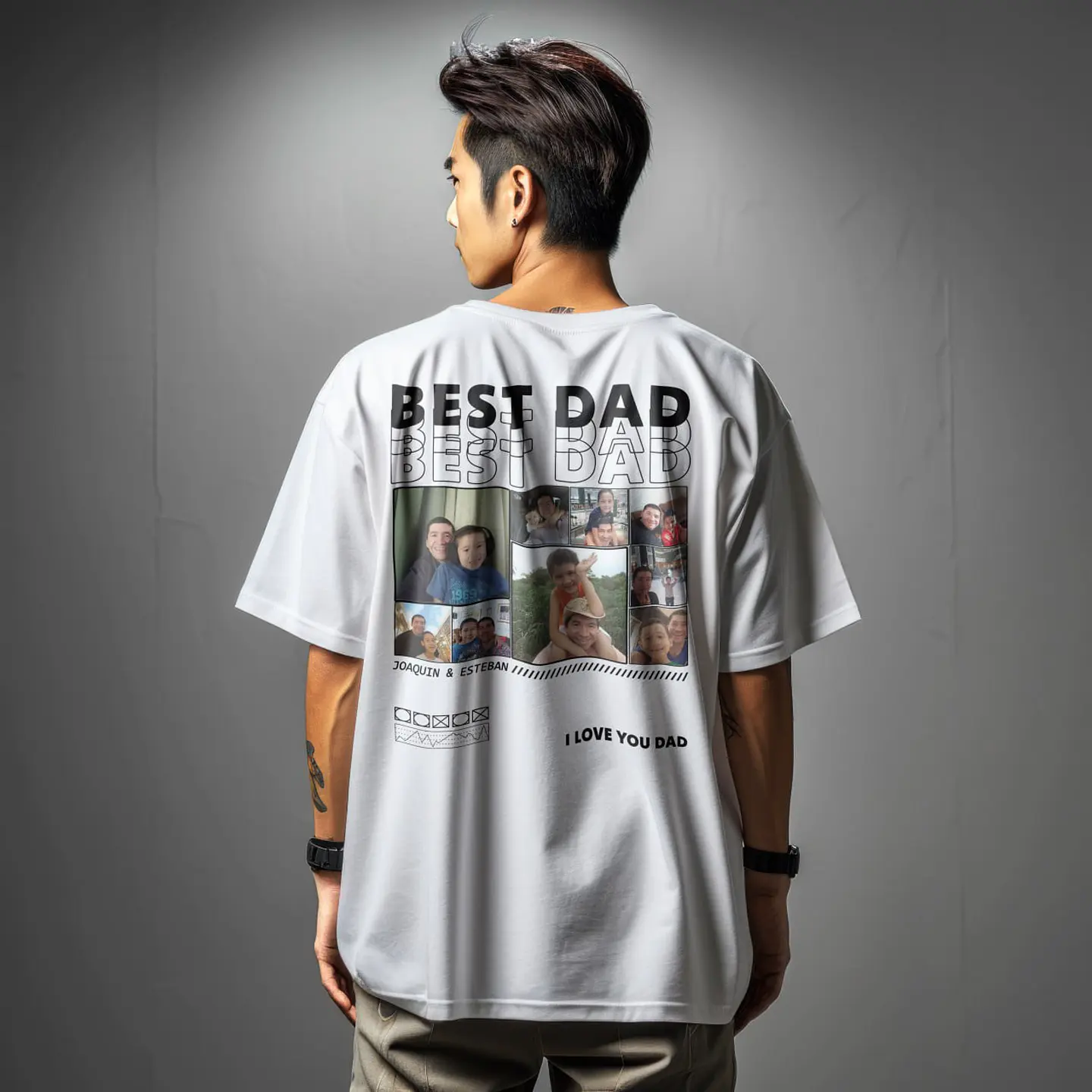 Polera Día del Padre Collage Fotos Personalizada  10