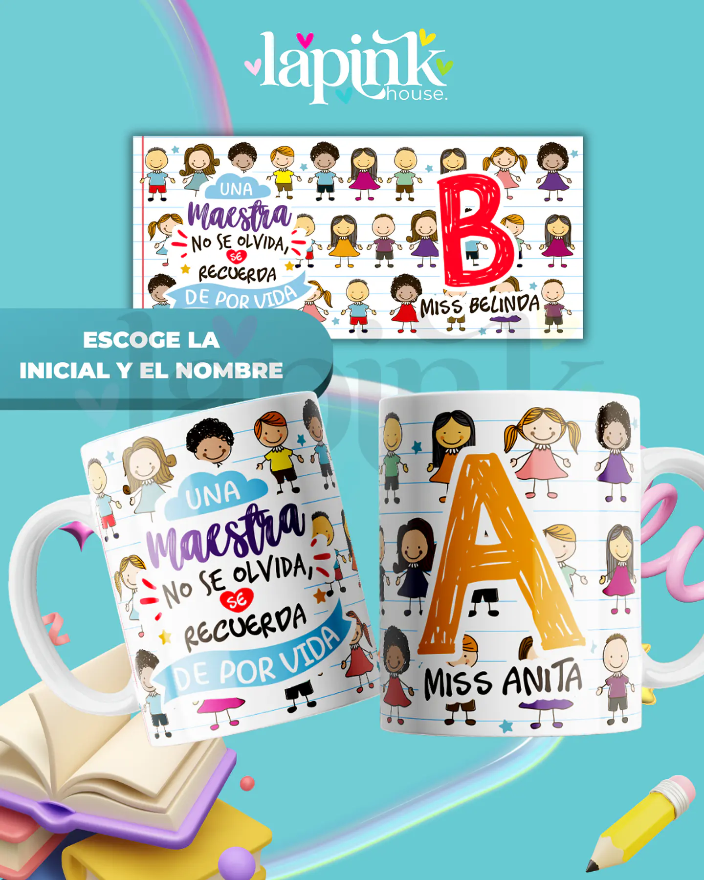 Tazon Mug Personalizado Dia del Maestro Maestra Profesor  2