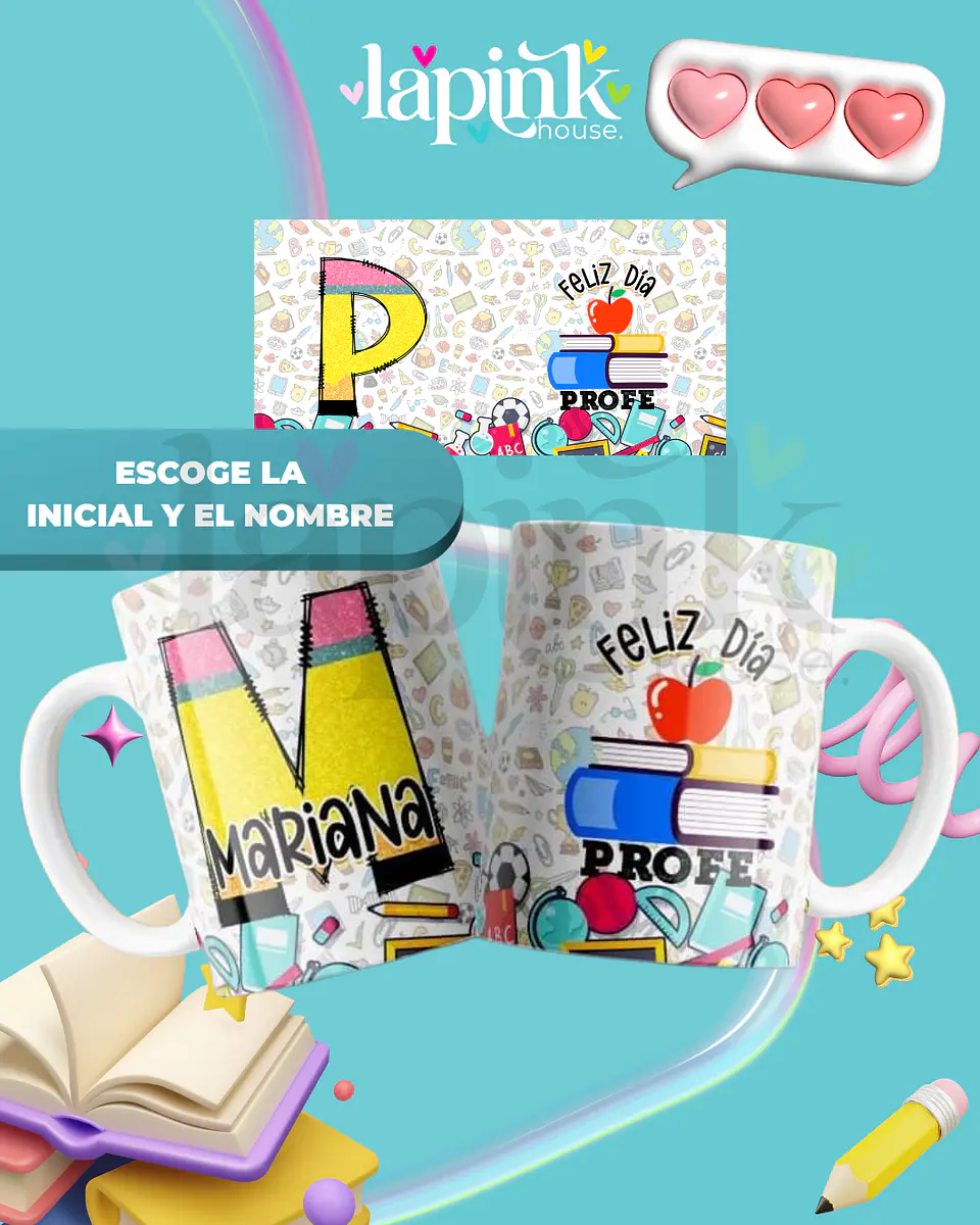 Tazon Mug Personalizado Dia del Maestro Maestra Profesor  3