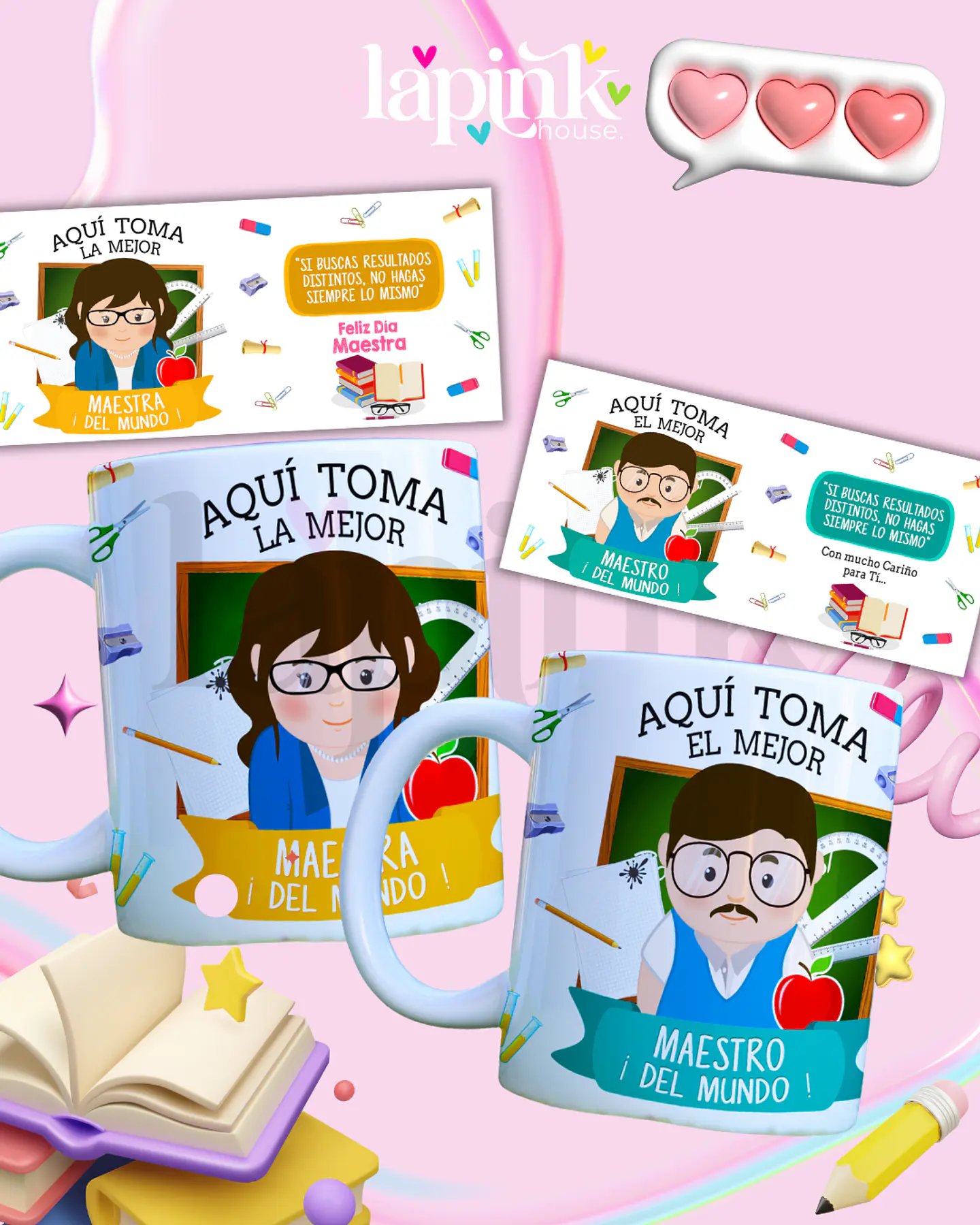 Tazon Mug Personalizado Dia del Maestro Maestra Profesor  1