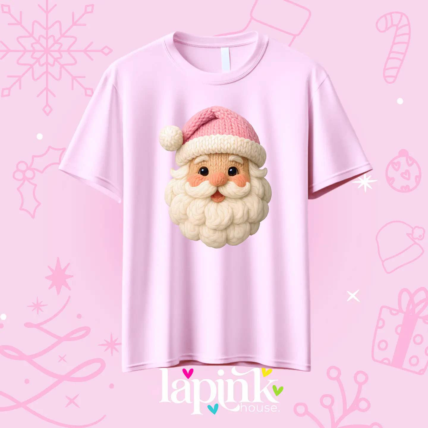 POLERA NAVIDAD EFECTO BORDADO SANTA 3