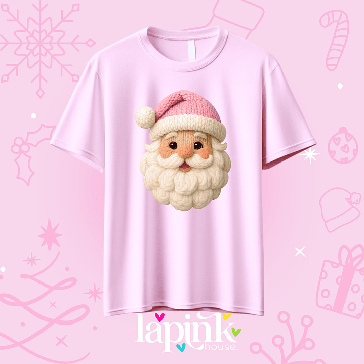 POLERA NAVIDAD EFECTO BORDADO SANTA 3
