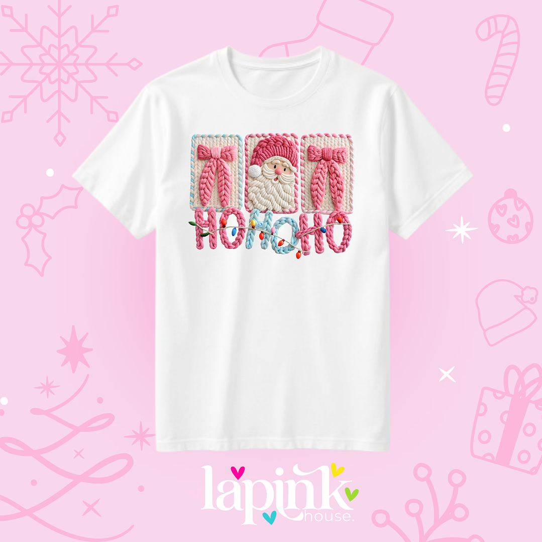 POLERA NAVIDAD EFECTO BORDADO PINK 1