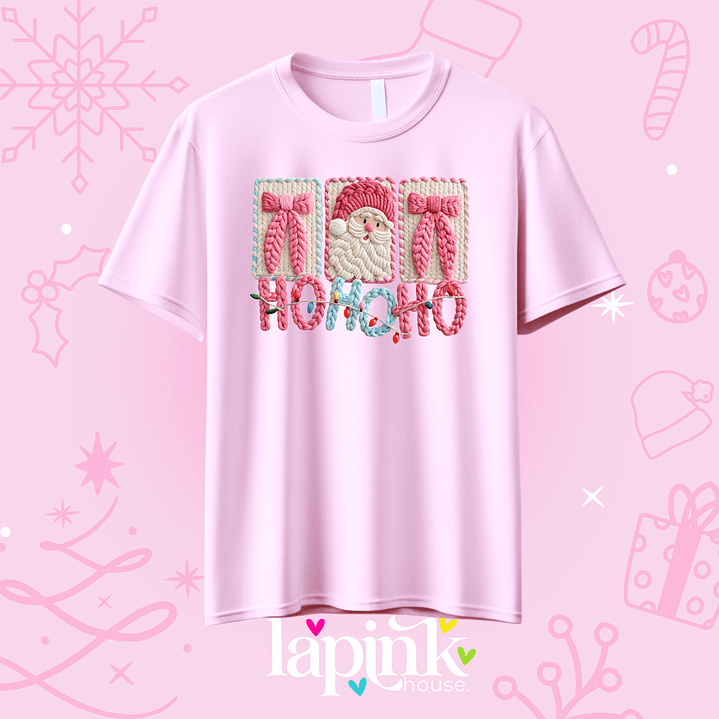 POLERA NAVIDAD EFECTO BORDADO PINK 2