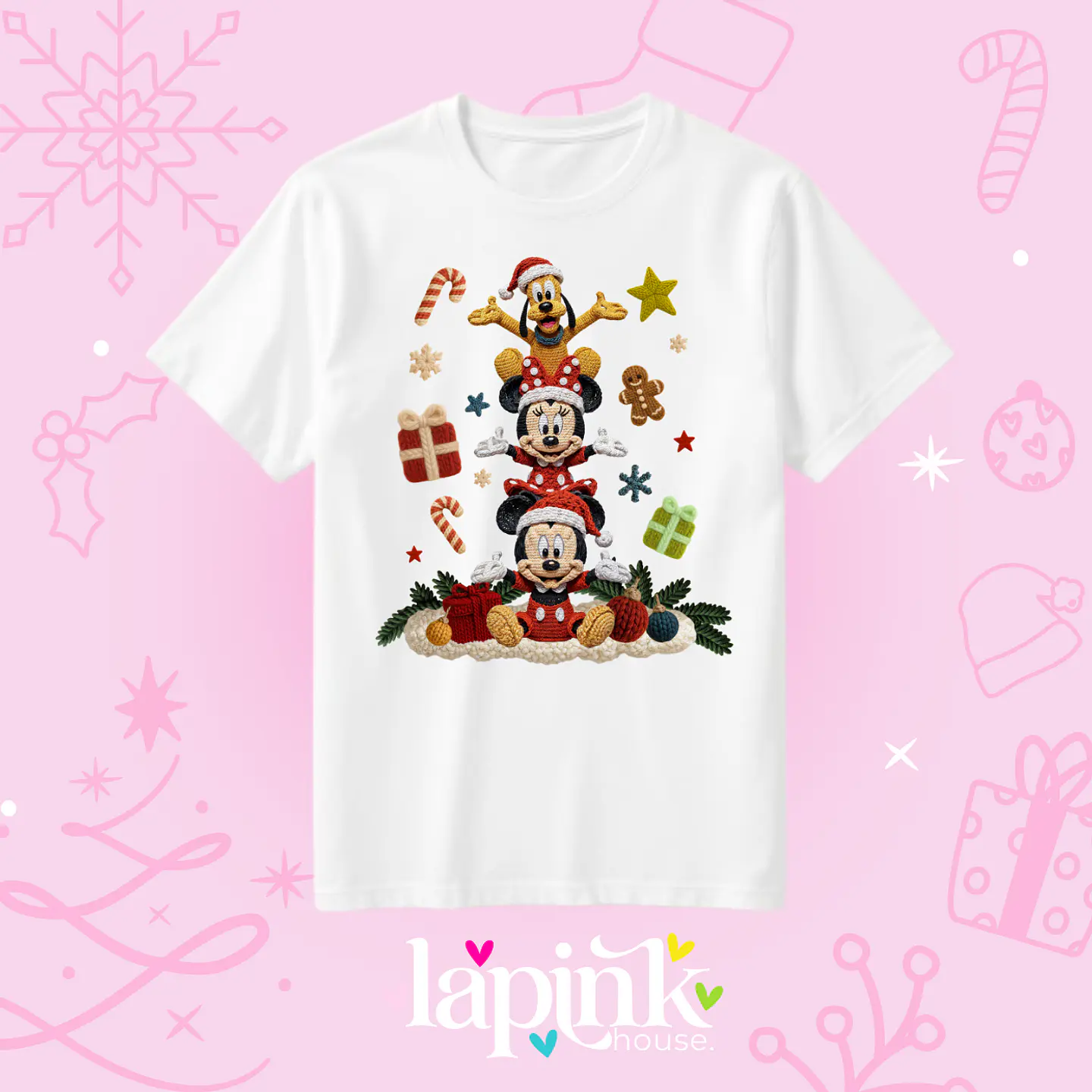 POLERA NAVIDAD MICKEY DISNEY EFECTO BORDADO 1