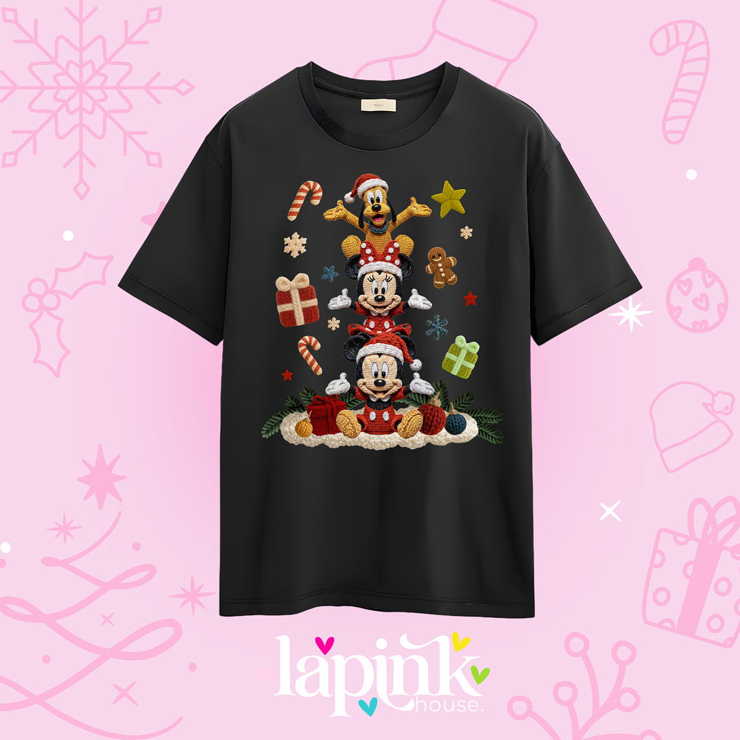 POLERA NAVIDAD MICKEY DISNEY EFECTO BORDADO 2