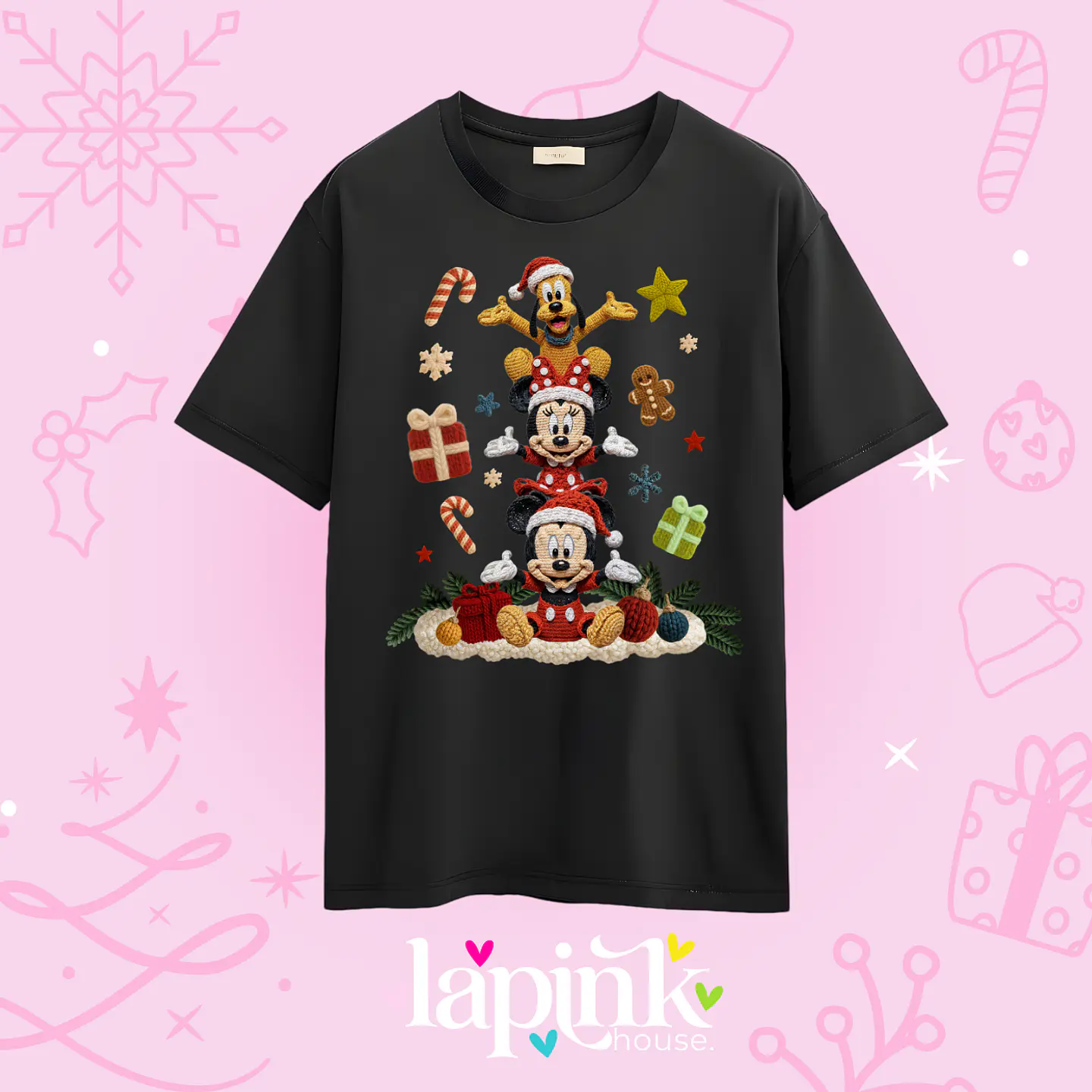 POLERA NAVIDAD MICKEY DISNEY EFECTO BORDADO 2
