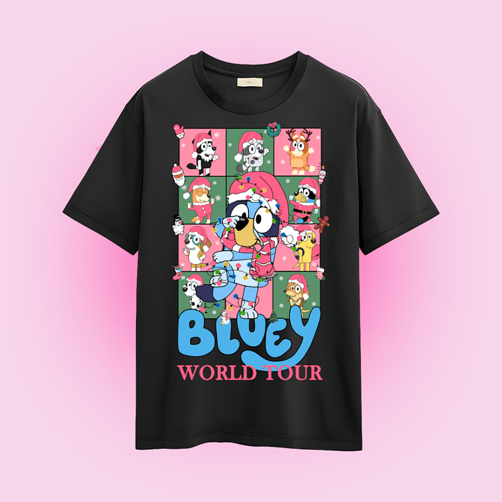 POLERA NAVIDAD BLUEY WORLD TOUR 2
