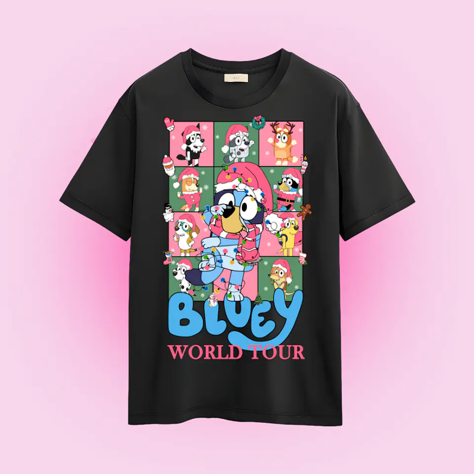 POLERA NAVIDAD BLUEY WORLD TOUR 2