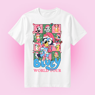 POLERA NAVIDAD BLUEY WORLD TOUR