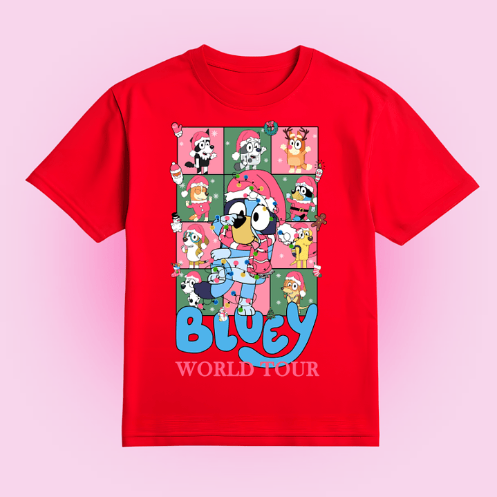 POLERA NAVIDAD BLUEY WORLD TOUR 3