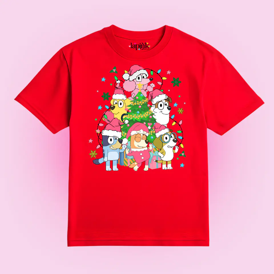 POLERA NAVIDAD BLUEY PINK 2