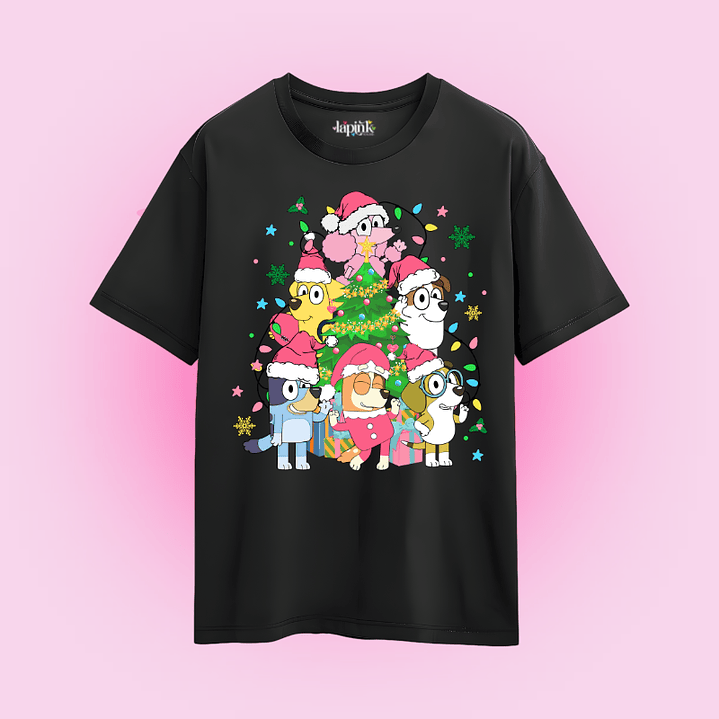 POLERA NAVIDAD BLUEY PINK 3
