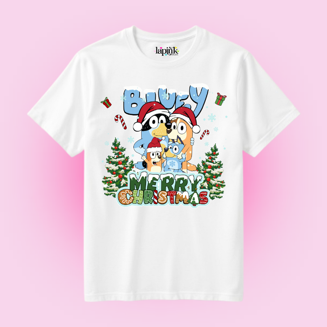 POLERA NAVIDAD BLUEY MERRY CHRISTMAS 1