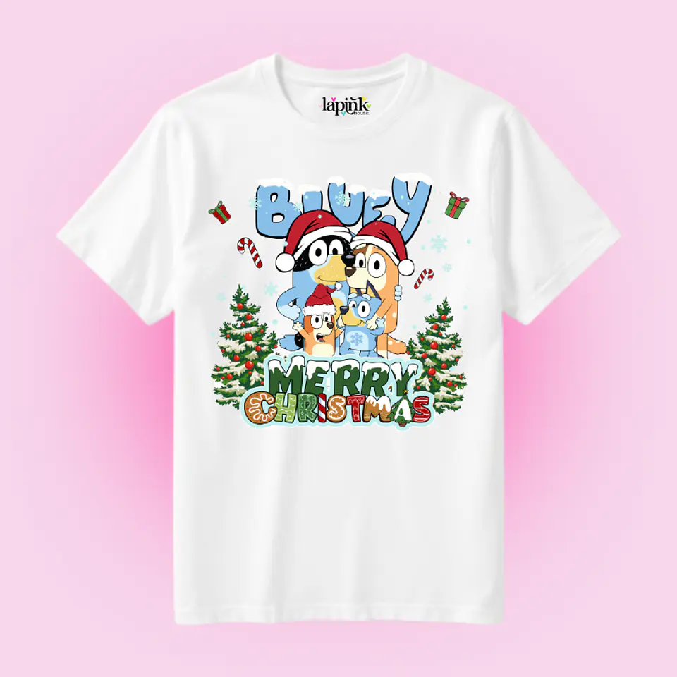 POLERA NAVIDAD BLUEY MERRY CHRISTMAS 1