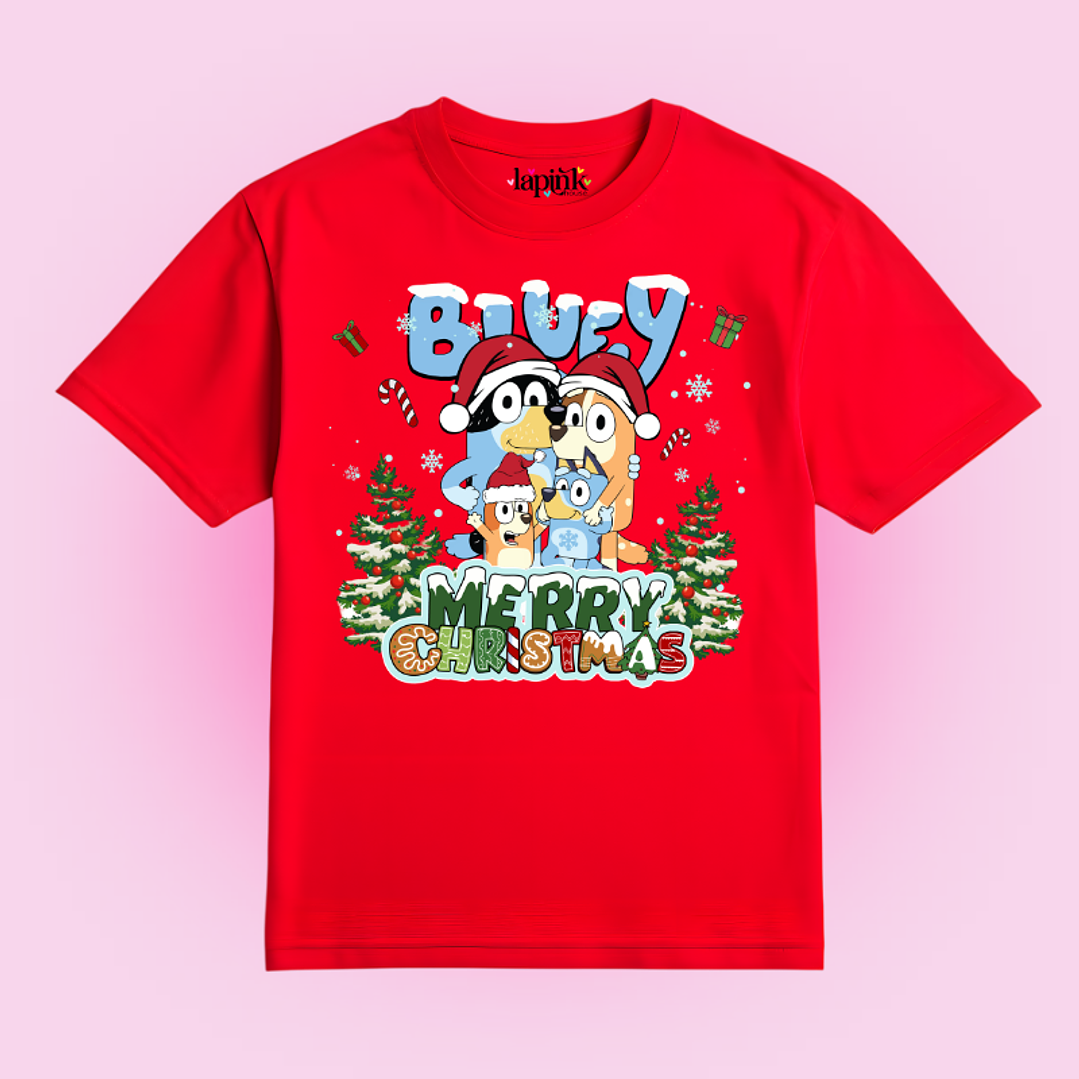 POLERA NAVIDAD BLUEY MERRY CHRISTMAS 2