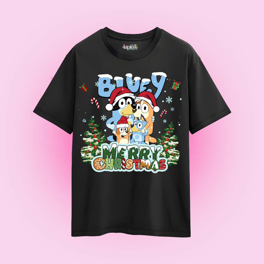 POLERA NAVIDAD BLUEY MERRY CHRISTMAS 3