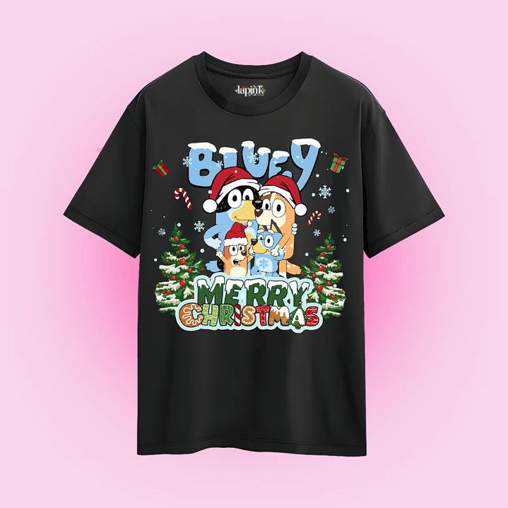 POLERA NAVIDAD BLUEY MERRY CHRISTMAS 3