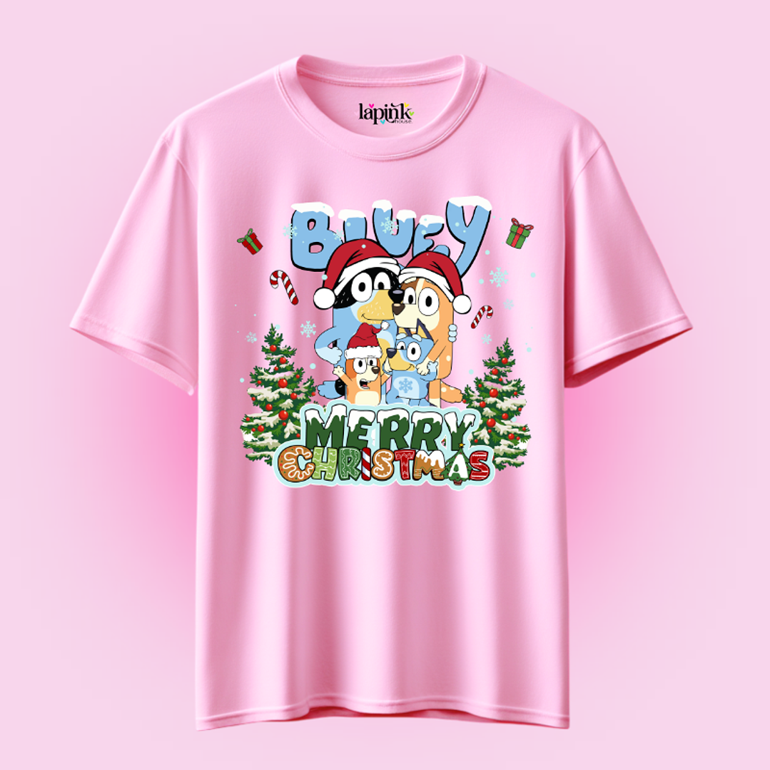 POLERA NAVIDAD BLUEY MERRY CHRISTMAS 4