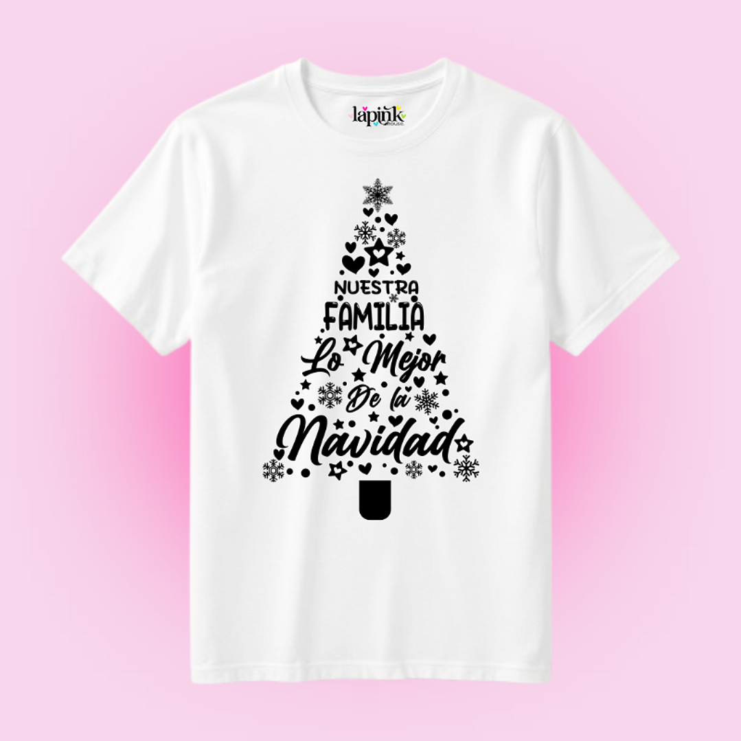 POLERA NAVIDAD NUESTRA FAMILIA LO MEJOR DE LA NAVIDAD 1