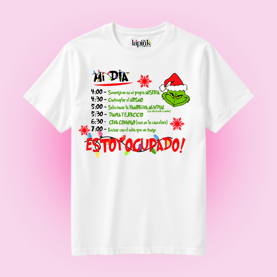 POLERA NAVIDAD GRINCH ESTOY OCUPADO 1 1