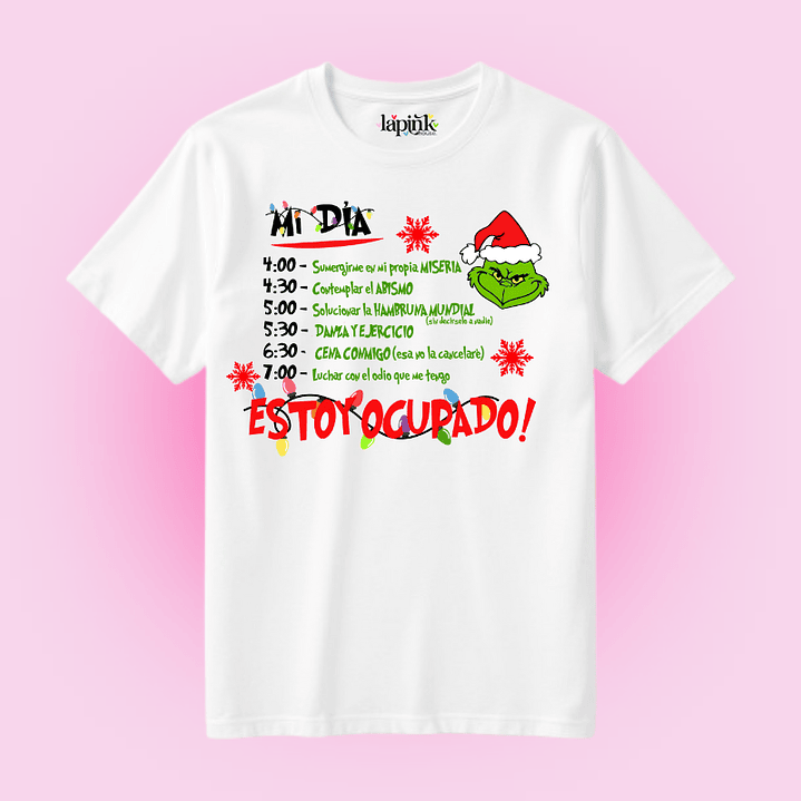 POLERA NAVIDAD GRINCH ESTOY OCUPADO 1 1