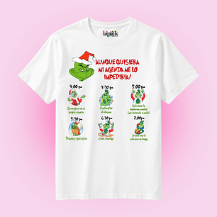 POLERA NAVIDAD GRINCH MI AGENDA ME LO IMPEDIRIA