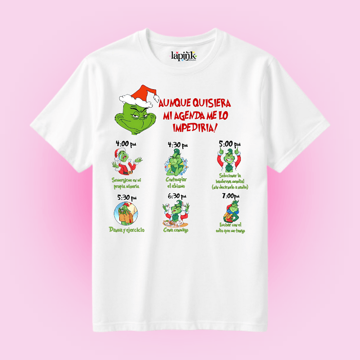 POLERA NAVIDAD GRINCH MI AGENDA ME LO IMPEDIRIA 1