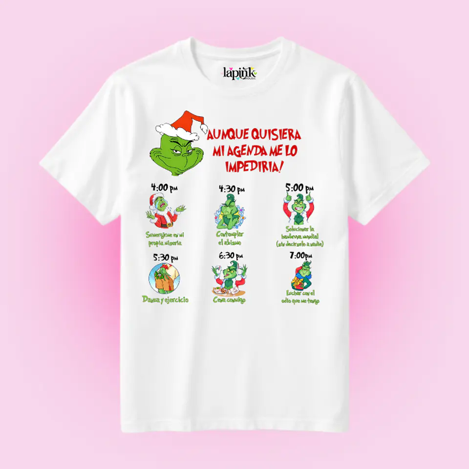 POLERA NAVIDAD GRINCH MI AGENDA ME LO IMPEDIRIA 1