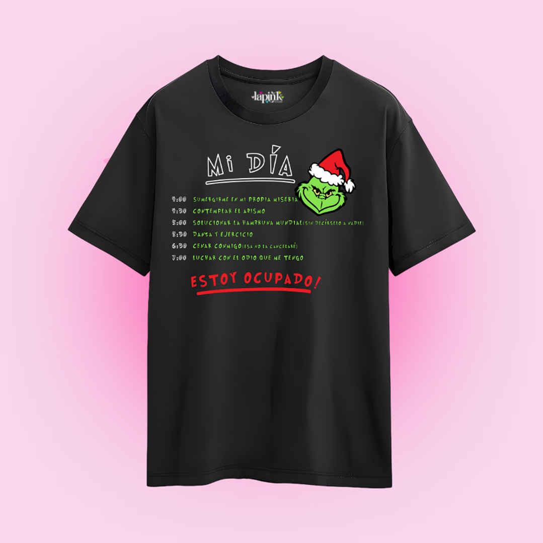 POLERA NAVIDAD GRINCH ESTOY OCUPADO 2 1