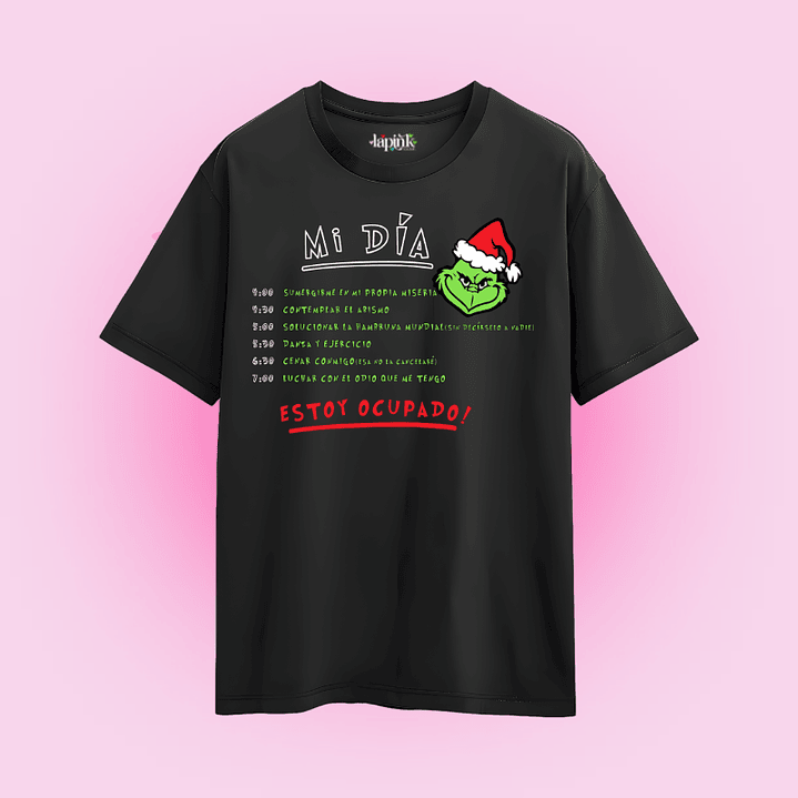 POLERA NAVIDAD GRINCH ESTOY OCUPADO 2 1