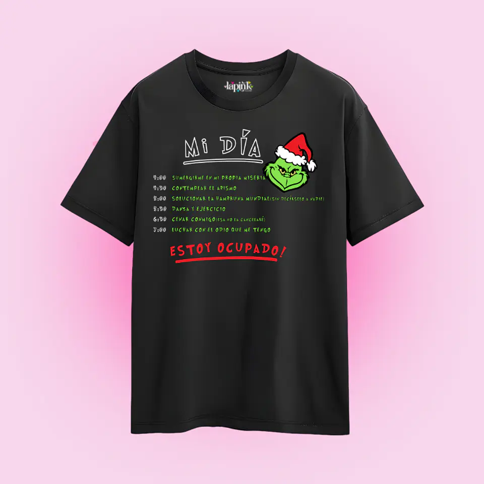 POLERA NAVIDAD GRINCH ESTOY OCUPADO 2 1